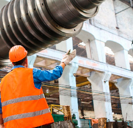 Worker on plant.